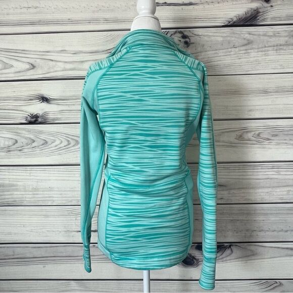 Avalanche Teal Blue Patterned Quarter Zip Pullover - Picture 7 of 10